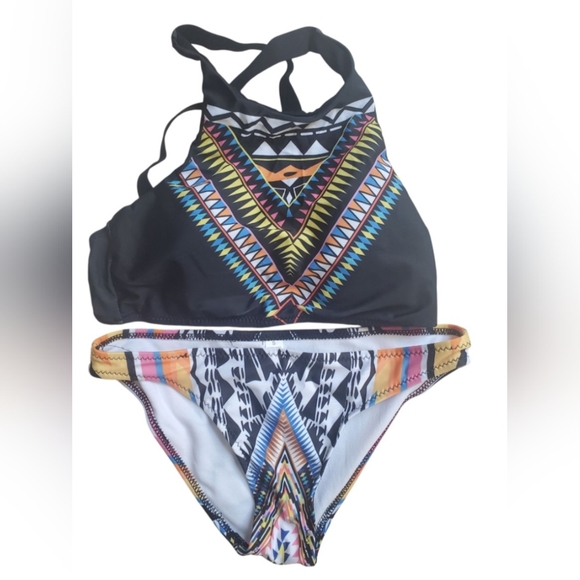 Mosaic Tribal Print Halter Bikini - Picture 3 of 4
